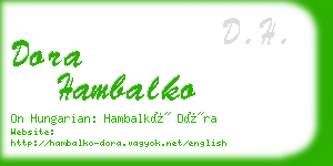 dora hambalko business card